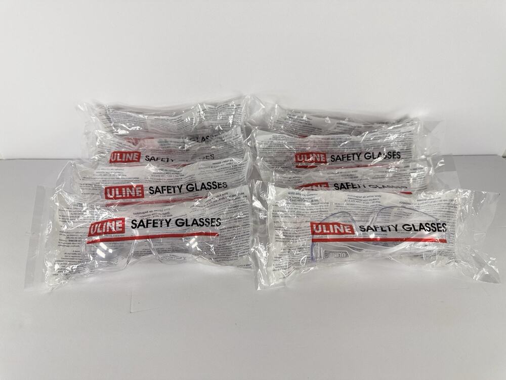 (8) ULINE Ice Wraparounds Safety Glasses w/ Wraparound Lenses Clear